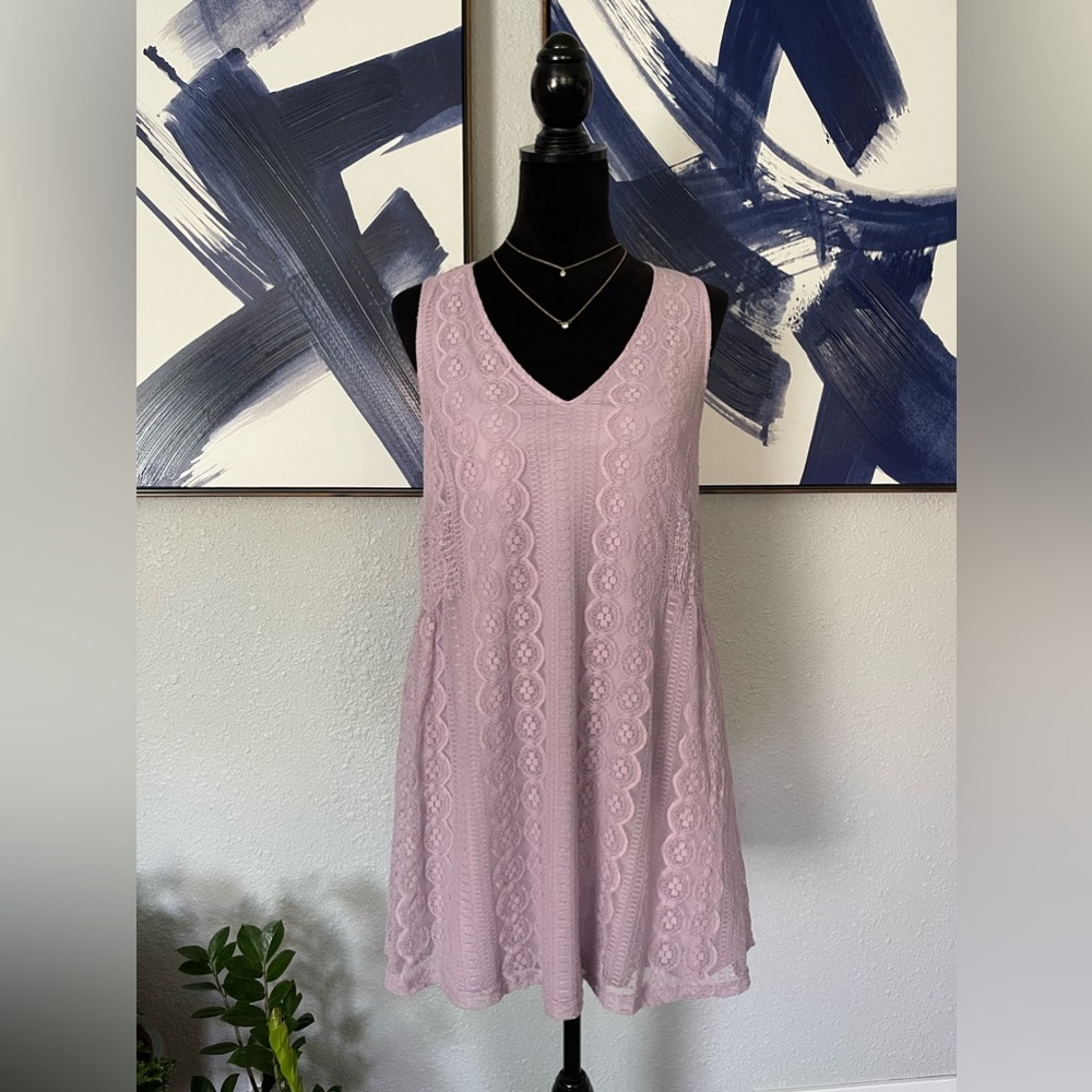 Women’s purple lace spring dress